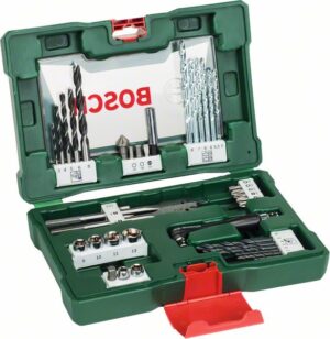 Set V-Line de burghie si capete de surubelnita, 41 piese cu surubelnita unghiulara