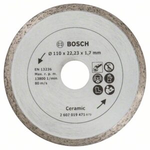 Disc de taiere diamantat pentru placi ceramice, Ø 110 mm