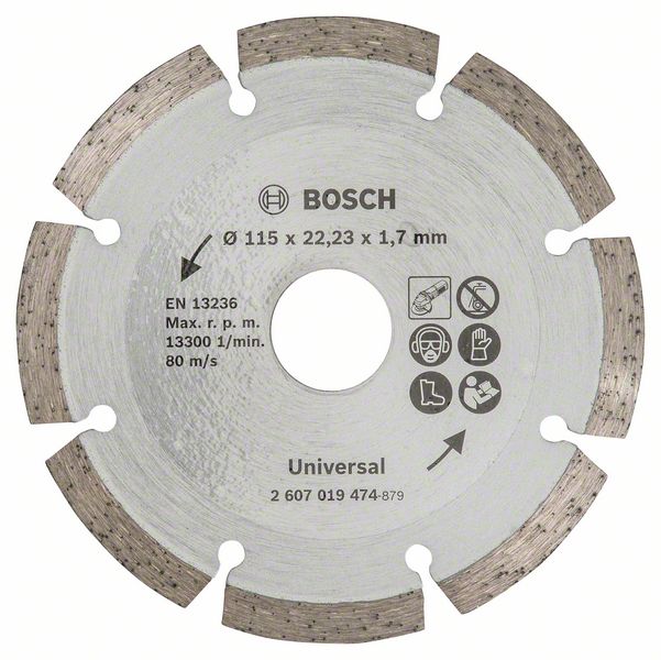 Disc de taiere diamantat pentru materiale de constructii, Ø 115 mm Disc de taiere diamantat pentru materiale de constructii, Ø 115 mm