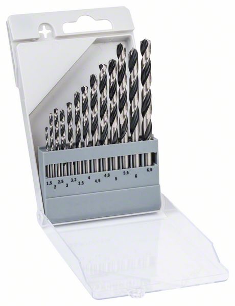 Set de burghie Bosch elicoidale HSS PointTeQ 1,5 - 6,5 mm, 13 bucati Set de burghie Bosch elicoidale HSS PointTeQ 1,5 - 6,5 mm, 13 bucati