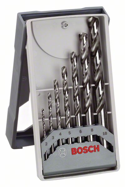 Set de 7 burghie Bosch pentru metal Mini-X-Line HSS-G, 135°, 2 - 10 mm Set de 7 burghie Bosch pentru metal Mini-X-Line HSS-G, 135°, 2 - 10 mm