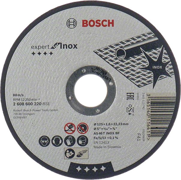 Disc de taiere drept Expert for Inox AS 46 T INOX BF, 125X1,6 mm Disc de taiere drept Expert for Inox AS 46 T INOX BF, 125X1,6 mm