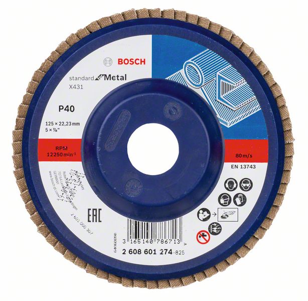 2608601274_bo_pro_u_f_1_1219713.jpg Disc de slefuire evantai X431, Standard for Metal 125 mm, 22,23 mm, 40 - imagine 1