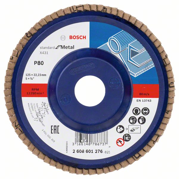 2608601276_bo_pro_u_f_1_1219749.jpg Disc de slefuire evantai X431, Standard for Metal 125 mm, 22,23 mm, 80 - imagine 1