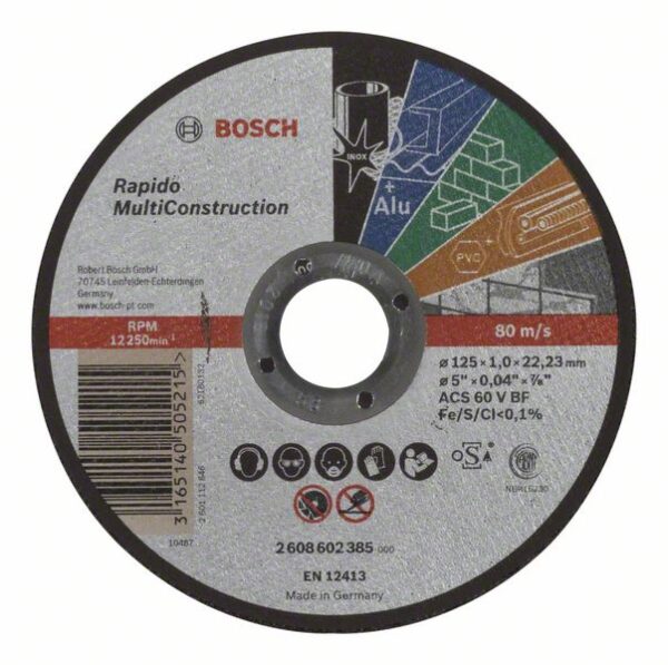 Disc de taiere drept Rapido Multi Construction ACS 60 V BF, 125 mm, 1,0 mm