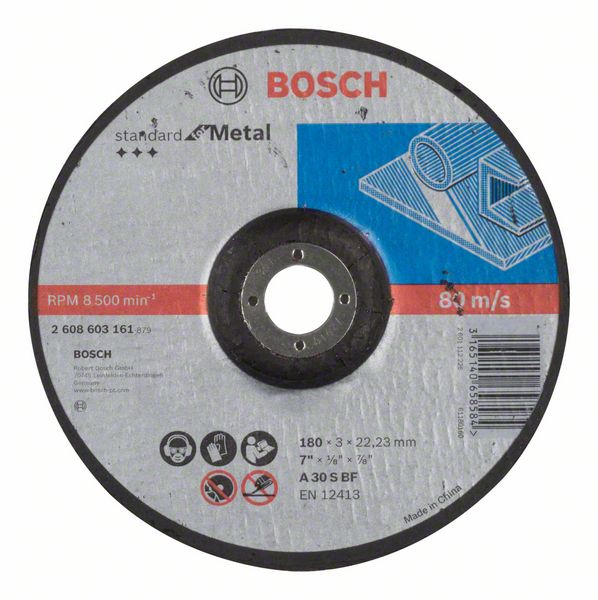 Disc de taiere cu degajare Standard metal A 30 S BF 180 mm 22,23 mm 3,0 mm Disc de taiere cu degajare Standard metal A 30 S BF, 180 mm, 22,23 mm, 3,0 mm