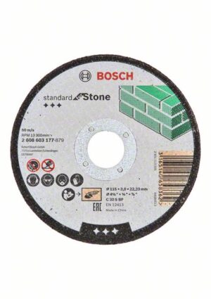 Disc de taiere drept Standard pentru piatra C 30 S BF 115 mm 22,23 mm 3,0 mm