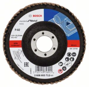 Disc de slefuire evantai X431, Standard pentru Metal 115 mm 22,23 mm granulatie 40