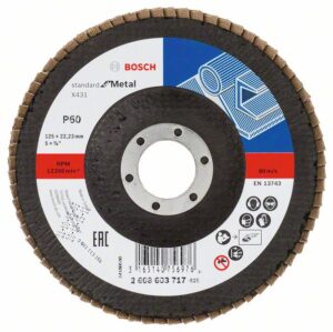 Disc de slefuire evantai X431, Standard for Metal 125 mm 22,23 mm granulatie 60