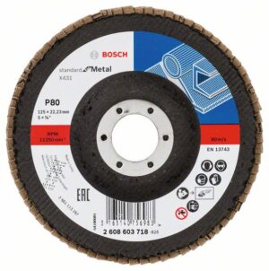 Disc de slefuire evantai X431, Standard for Metal 125 mm 22,23 mm granulatie 80