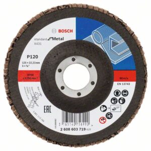 Disc de slefuire evantai X431, Standard for Metal 125 mm 22,23 mm granulatie 120
