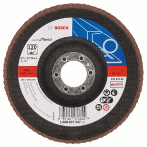 Disc de slefuire evantai X551, Bosch Expert metal D= 125 mm; G= 120, cu degajare
