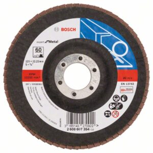 Disc de slefuire evantai X551, Bosch Expert metal D= 125 mm; G= 60, cu degajare
