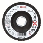 Discuri de slefuire evantai X-LOCK, versiunea Inclinata, placa cu fibre, Ø 115 mm, G 40, X571, Best for Metal, 1 buc