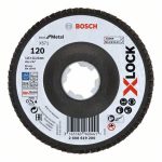 Discuri de slefuire evantai X-LOCK, versiunea Inclinata, placa cu fibre, Ø 115 mm, G 120, X571, Best for Metal, 1 buc
