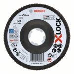 Discuri de slefuire evantai X-LOCK, versiunea Inclinata, placa cu fibre, Ø 125 mm, G 60, X571, Best for Metal, 1 buc