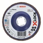 Discuri de slefuire evantai X-LOCK, versiunea dreapta, placa din plastic, Ø 115 mm, G 60, X571, Best for Metal, 1 buc