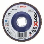 Discuri de slefuire evantai X-LOCK, versiunea dreapta, placa din plastic, Ø 115 mm, G 80, X571, Best for Metal, 1 buc