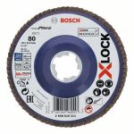 Discuri de slefuire evantai X-LOCK, versiunea dreapta, placa din plastic, Ø 125 mm, G 80, X571, Best for Metal, 1 buc