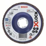Discuri de slefuire evantai X-LOCK, versiunea dreapta, placa din plastic, Ø 125 mm, G 120, X571, Best for Metal, 1 buc