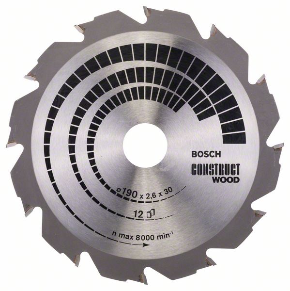 2608640633_bo_pro_u_f_1_773043.jpg Panza de ferastrau circular Construct Wood 190 x 30 x 2,6 mm 12T - imagine 1
