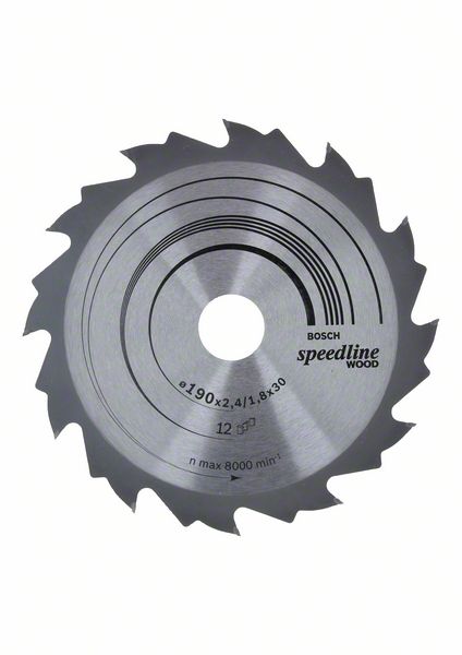 Panza fierastrau circular Speedline Wood 190mm Panza fierastrau circular Speedline Wood 190mm x 30 x 2,4 mm 12T