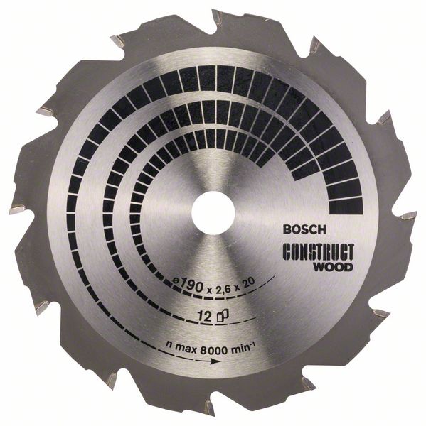 2608641201_bo_pro_u_f_1_749589.jpg Panza de ferastrau circular Construct Wood 190 x 20/16 x 2,6 mm; 12 - imagine 1