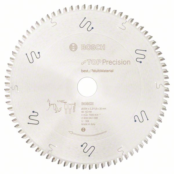 2608642098_bo_pro_u_f_1_843345.jpg Panza de ferastrau circular Top Precision Best for Multi Material 254 x 30 x 2,3 mm, 80 - imagine 1
