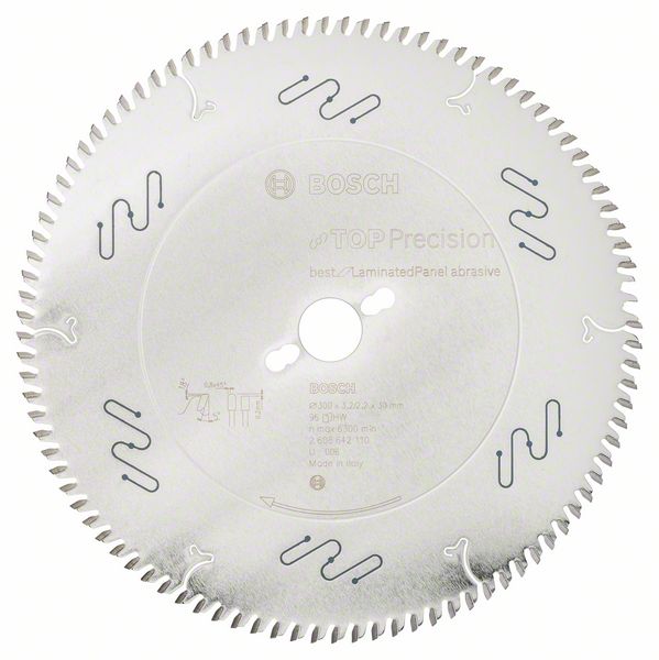 2608642110_bo_pro_u_f_1_843390.jpg Panza de ferastrau circular Top Precision Best for Laminated Panel Abrasive 300 x 30 x 3,2 mm, 96 - imagine 1