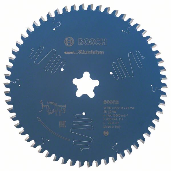 2608644117_bo_pro_u_f_1_992814.jpg Panza de ferastrau circular Expert for Aluminium 190 x 2,6 mm, 58 - imagine 1