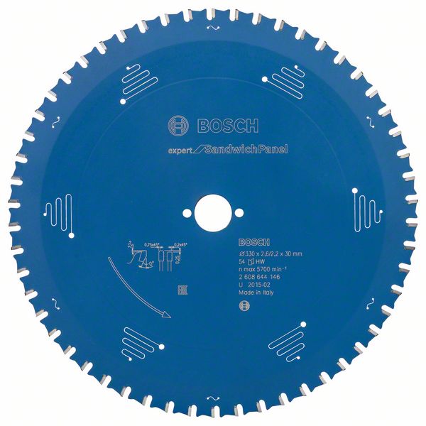 2608644146_bo_pro_u_f_1_1215370.jpg Panza de ferastrau circular Expert for Sandwich Panel 330 x 30 x 2,6 mm, 54 - imagine 1