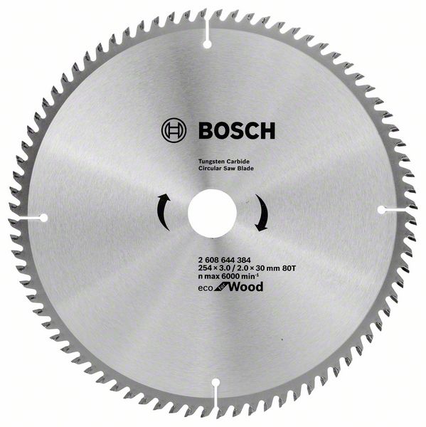 Panza fierastrau circular Eco pentru lemn 254x3.0/2.0x30 80T Panza fierastrau circular Eco pentru lemn 254x3.0/2.0x30 80T