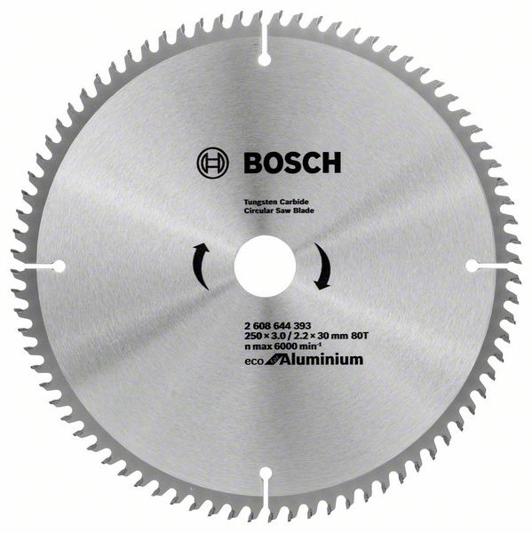 Panza de ferastrau circular Bosch Eco pentru aluminium 250x3.0/2.2x30 80T Panza de ferastrau circular Bosch Eco pentru aluminium 250x3.0/2.2x30 80T