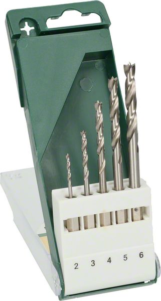 Set burghie Bosch pentru lemn cu tija hexagonala, 5 buc. Set burghie Bosch pentru lemn cu tija hexagonala, 5 buc.