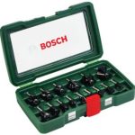 Set Bosch de freze de profilare TC, 15 buc. (coada de 8 mm)