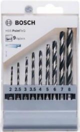 Set 9 burghie coada Hexagonala metal bit HSS PointTeQ H 2-8 mm