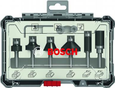 set2 Set de freze de profilat canturi 6 buc. frezare coplanara si refecare tijă 1/4"
