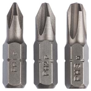 Set mixt 3 biti S PH PZ 25 mm Set mixt 3 biti S PH PZ 25 mm