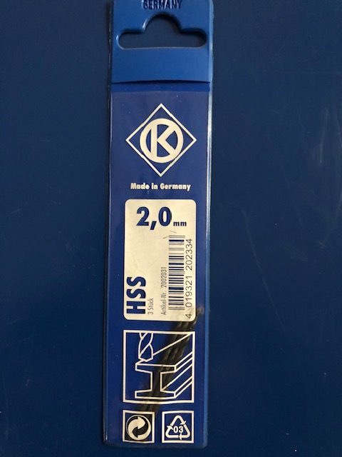 Burghiu metal HSS 2 mm set 3 buc Burghiu metal HSS 2 mm set 3 buc
