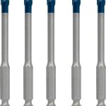 Set de burghie pentru tigle pentru acoperis HEX-9 EXPERT ceramica dura, 6 mm, 5 buc.