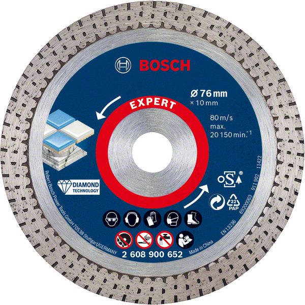 2608900652_bo_pro_u_f_1_2150324 Disc de taiere diamantat EXPERT ceramica dura 76 mm, 76 x 1,5 x 10 mm - imagine 1
