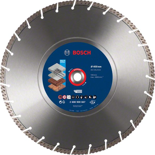 2608900667_bo_pro_u_f_1_2270996 Disc de taiere diamantat EXPERT MultiMaterial 400 x 20/25,40 x 3,3 x 12 mm - imagine 1