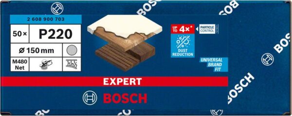 Plasa de slefuit EXPERT M480 pentru slefuitoare orbitale cu excentric, 150 mm, G 220, 50 buc. - imagine 2