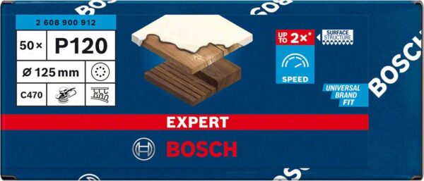Hartie abraziva EXPERT C470 cu 8 orificii pentru slefuitoare orbitale cu excentric 125 mm, G 120, 50 buc. - imagine 2