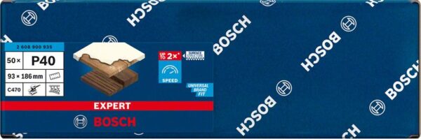 Smirghel EXPERT C470 cu 8 orificii pentru slefuitoare orbitale, 93 x 186 mm, G 40, 50 buc. - imagine 2