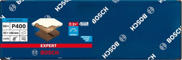 Smirghel EXPERT C470 cu 8 orificii pentru slefuitoare orbitale, 93 x 186 mm, G 400, 50 buc. - imagine 2