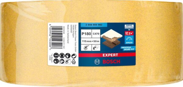 Rola de hartie abraziva EXPERT C470 pentru slefuire manuala, 115 mm x 50 m, G 180 - imagine 2