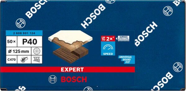 Smirghel EXPERT C470 cu orificii multiple pentru slefuitoare orbitale cu excentric, 125 mm, G 40, 50 buc. - imagine 2