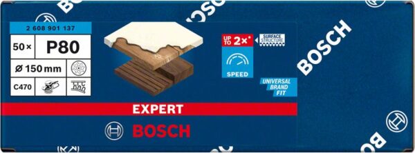 Hartie abraziva EXPERT C470 cu orificii multiple pentru slefuitoare orbitale cu excentric, 150 mm, G 80, 50 buc. - imagine 2