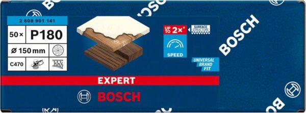 Smirghel EXPERT C470 cu orificii multiple pentru slefuitoare orbitale cu excentric, 150 mm, G 180, 50 buc. - imagine 2